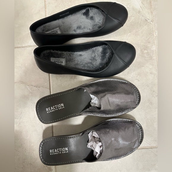 Bundle Deal: 8.5 Kenneth Cole Reaction Slip-on + 8 Crocs Black Cozy Flats for$20 - Picture 1 of 6